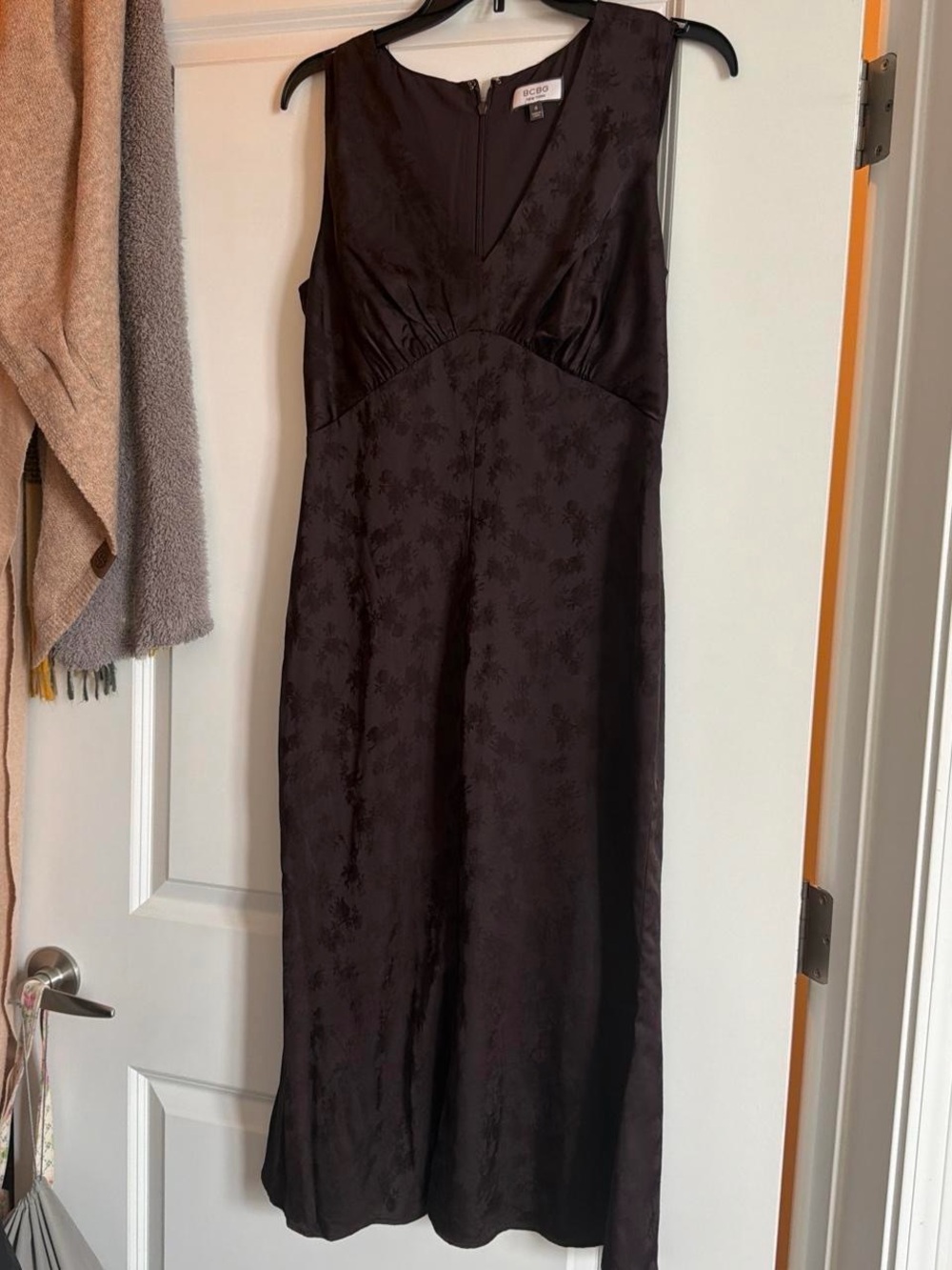 BCBGMaxAzria Sleeveless Dark Brown Midi Dress